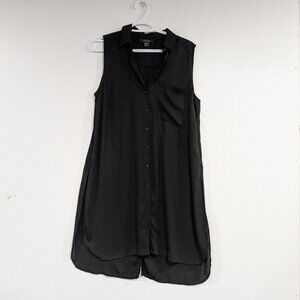 Primark Atmosphere Sleeveless  Sheer Slitted Tunic Shirt Black Size 6